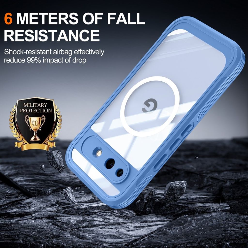 Google Pixel 10a MagSafe-kompatibelt Skal med Skärmskydd - Blå