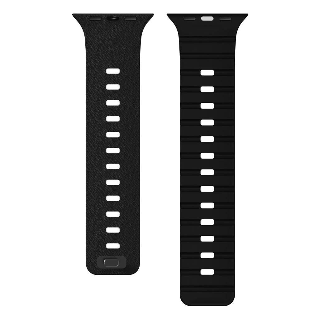 Apple Watch 42/41/40/38mm Klockarmband i texturerat silikon - Svart
