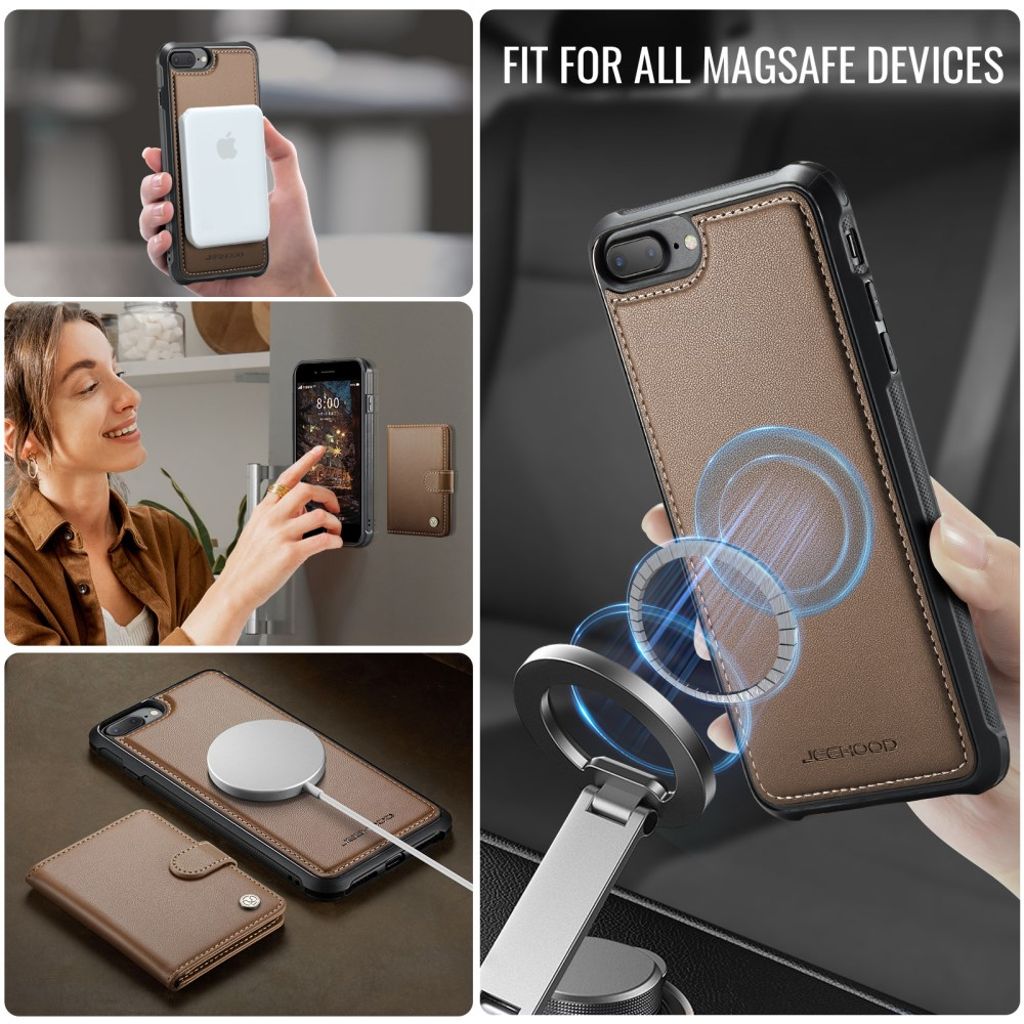 JEEHOOD iPhone 7 Plus / 8 Plus Cover med MagSafe - Brun