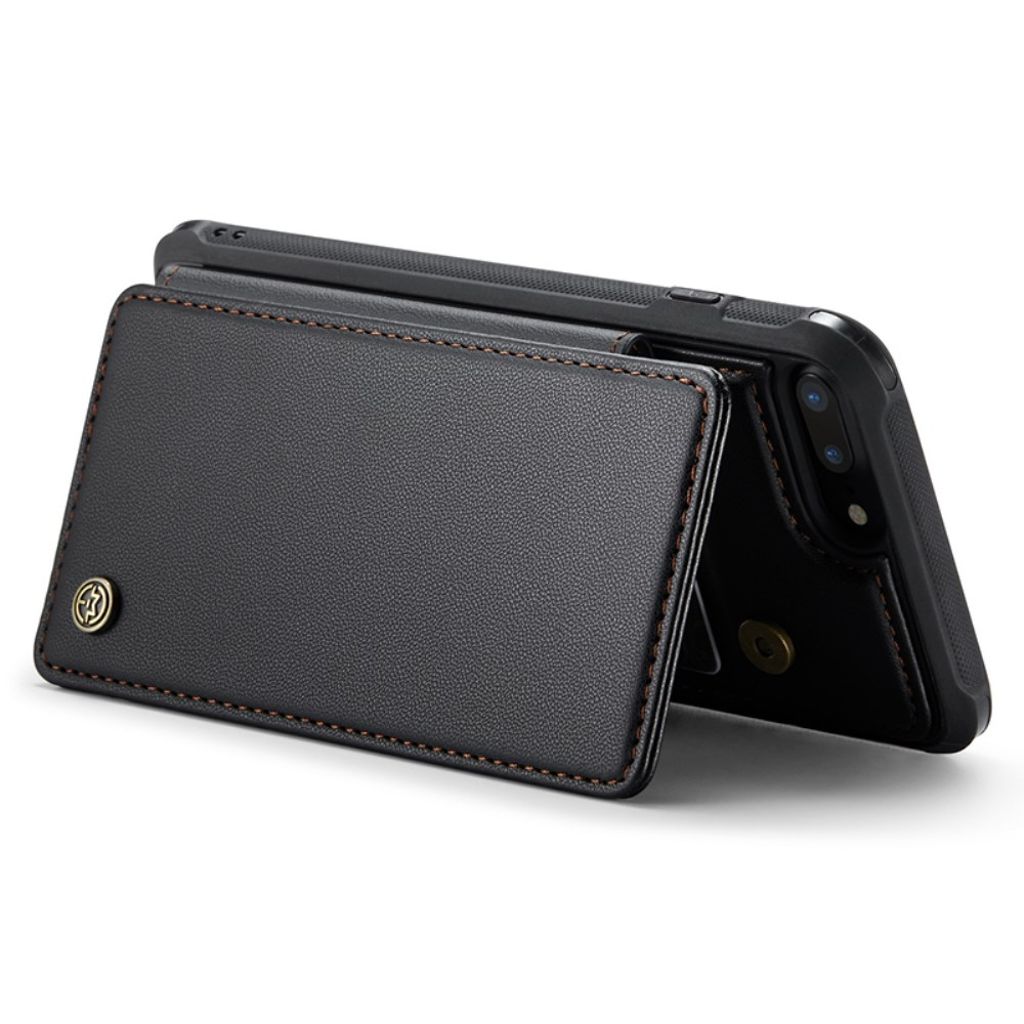 CASEME iPhone 6 Plus/6s Plus/7 Plus/8 Plus Cover med 5 Kortplads - Sort
