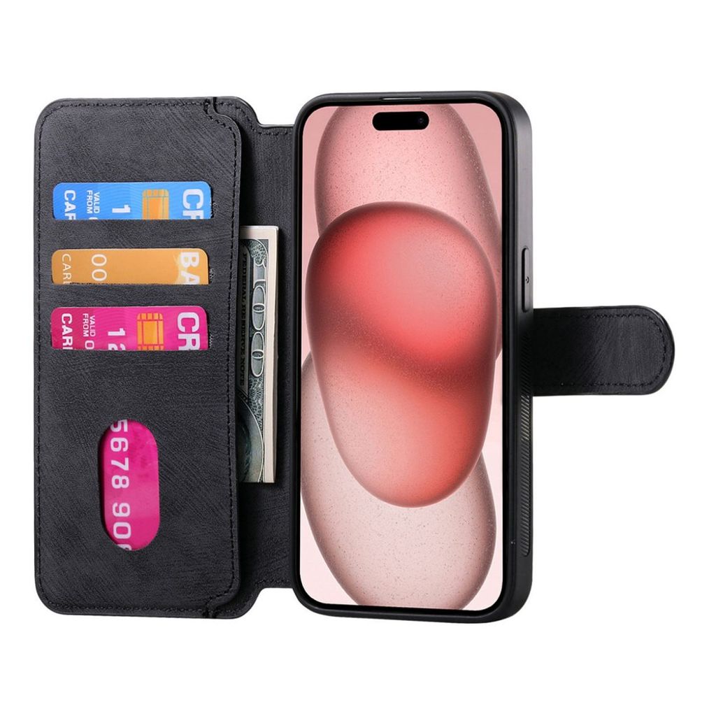 CASENEO iPhone XS Max Magnetisk Pungcover med Stativ – Sort