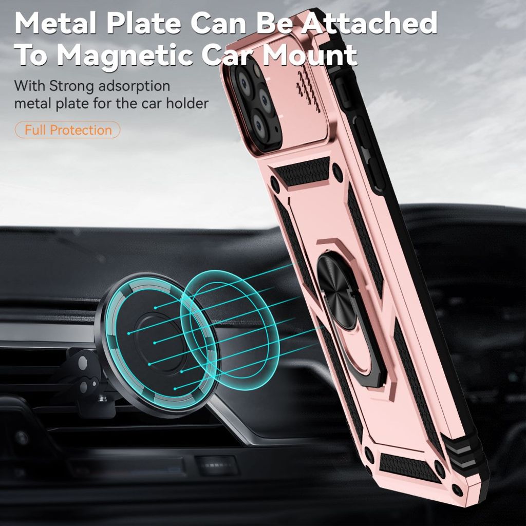 iPhone 11 Pro Case with Ring holder - Rose gold