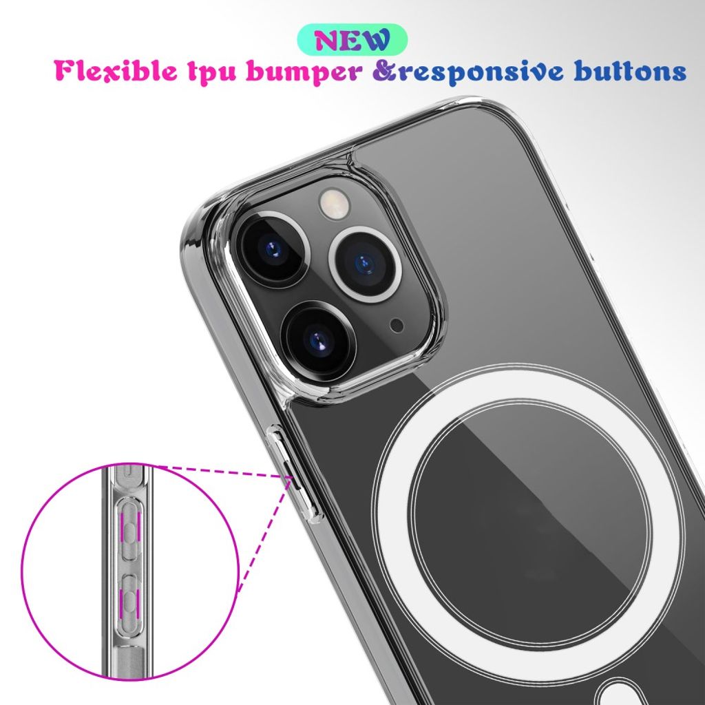 iPhone 13 Pro MagSafe-yhteensopiva Iskunkestävä Kuori - Läpinäkyvä