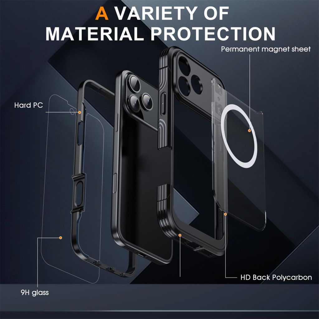 iPhone 17 Pro Max Deksel + Skjermbeskytter - Svart