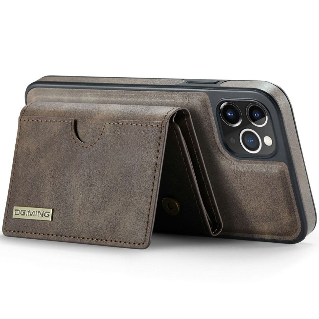 DG.MING iPhone 11 Pro Max Lompakkokuori Magneettinen RFID – Kahvinruskea