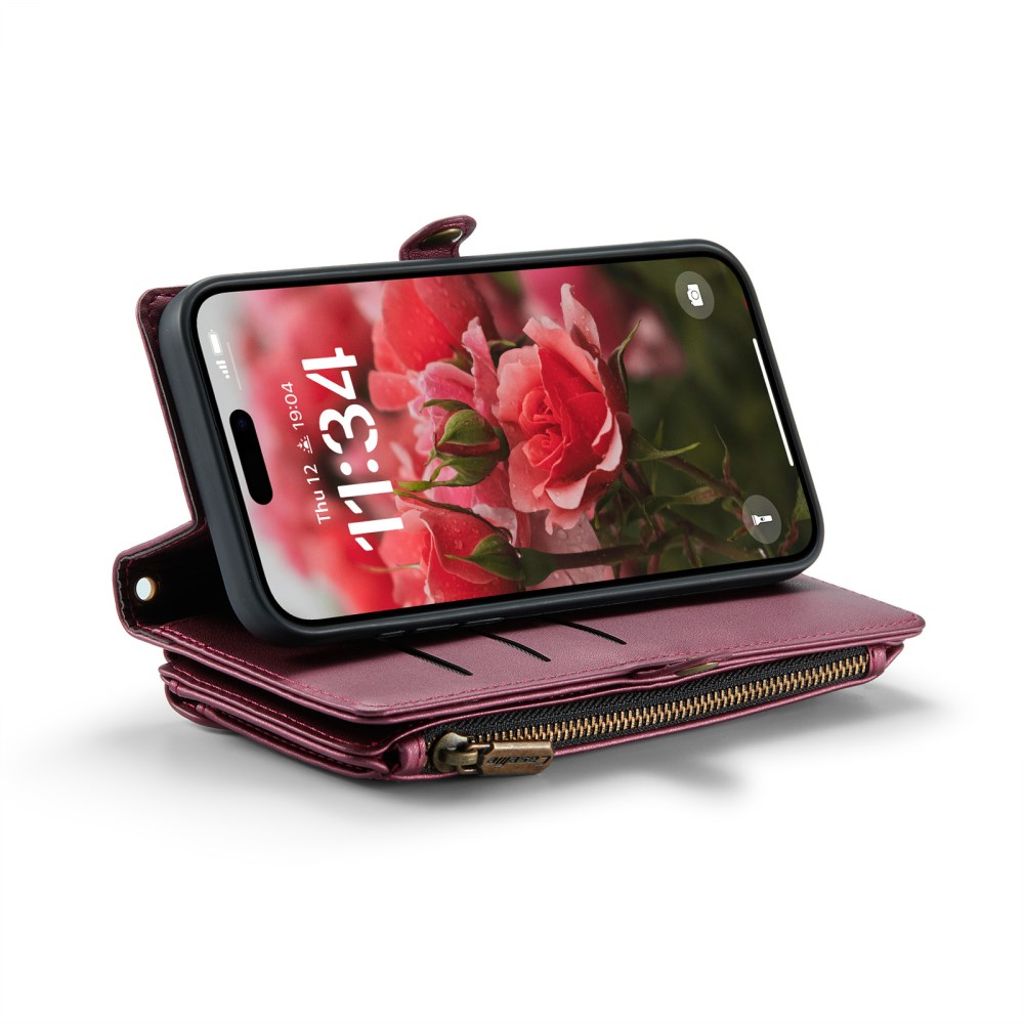 CASEME iPhone 16 Plus Cover with 10 Card Slots - Red