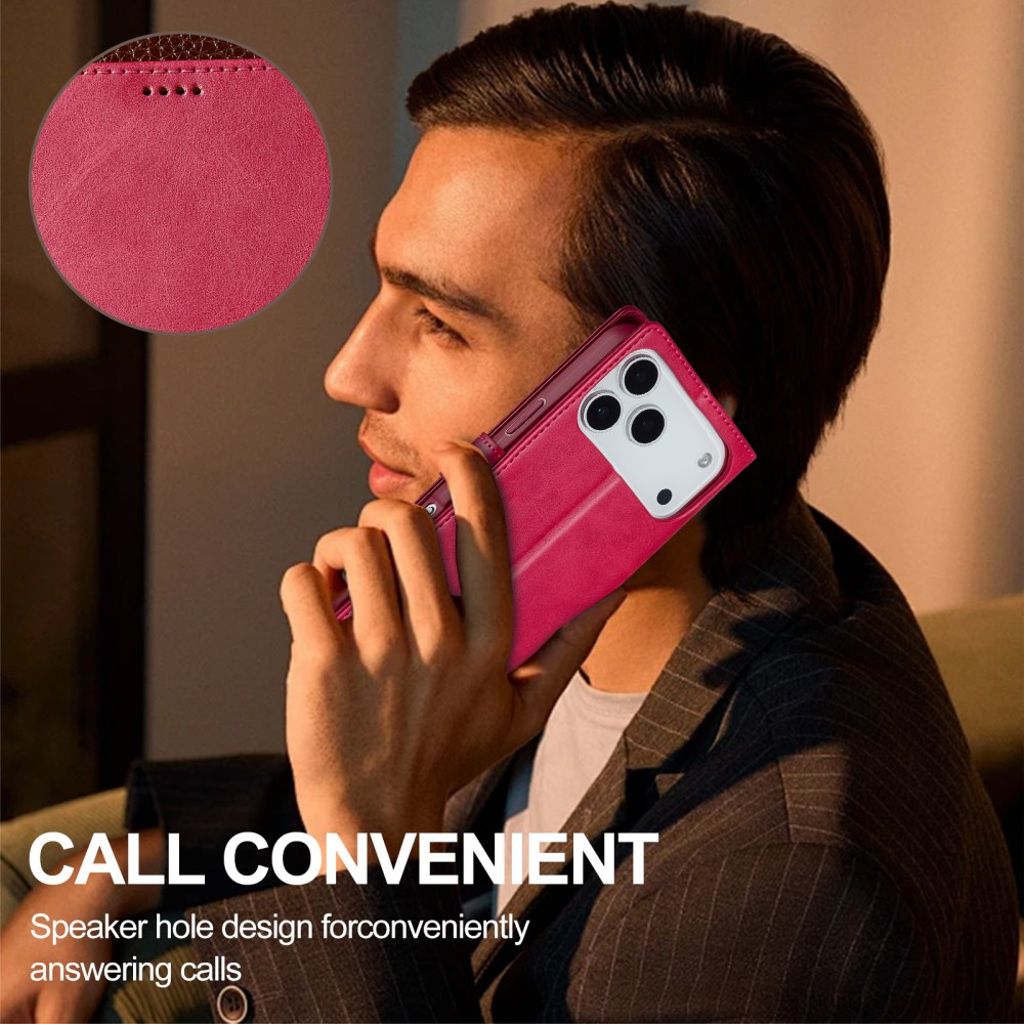 LC.IMEEKE iPhone 17 Pro Pung-cover med Stander - Lyserød