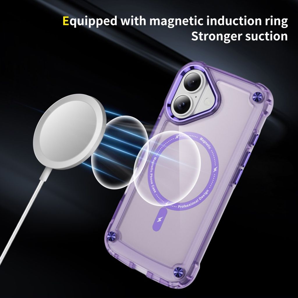 iPhone 17 MagSafe-yhteensopiva Kuori - läpinäkyvä violetti