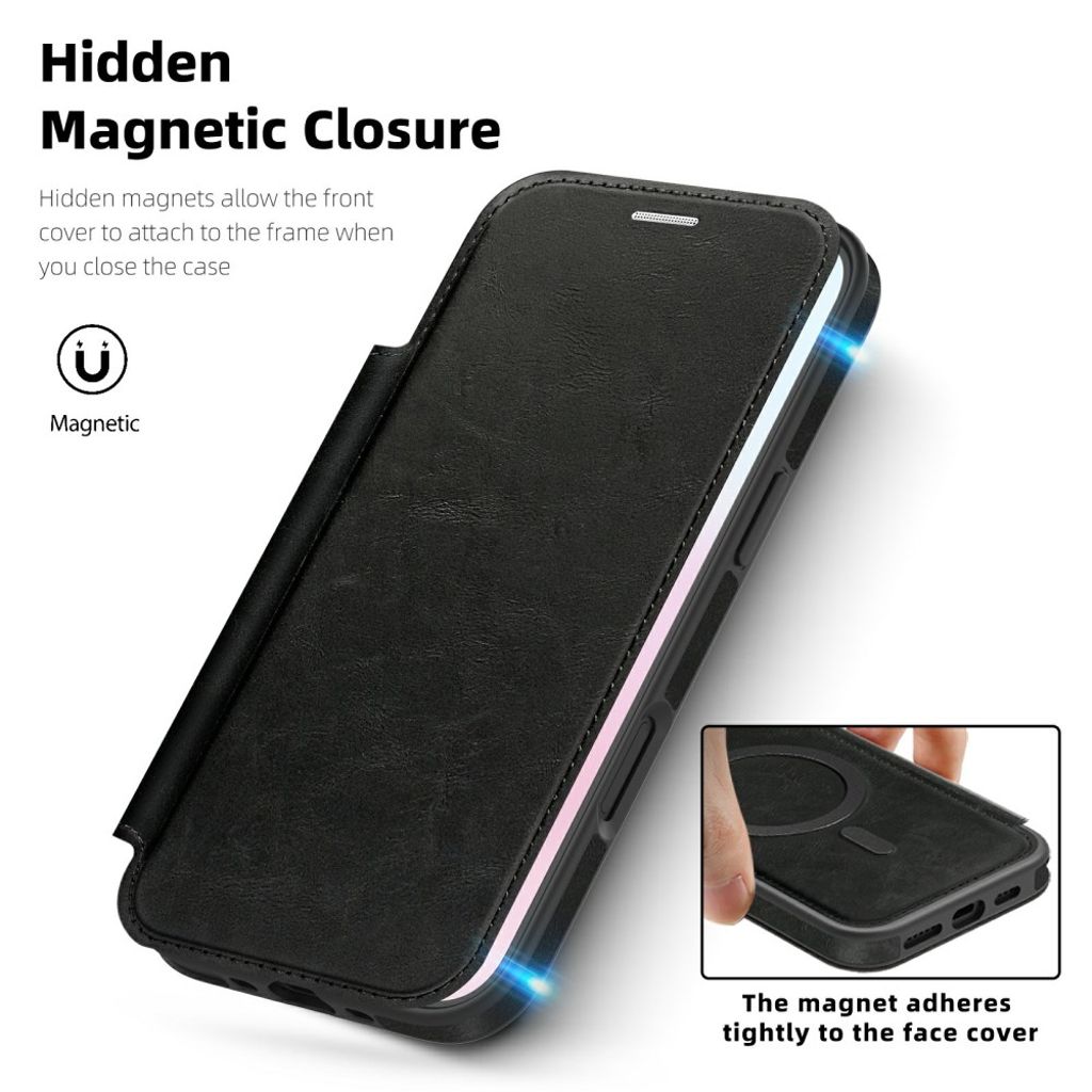 iPhone 17 Air MagSafe -kotelo korttilokerolla - musta