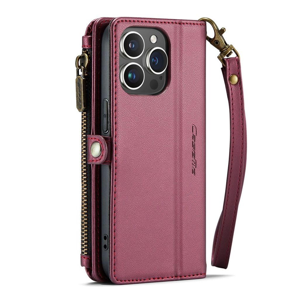 CASEME iPhone 13 Pro Max Lompakkokotelo Korttipaikoilla – Viininpunainen