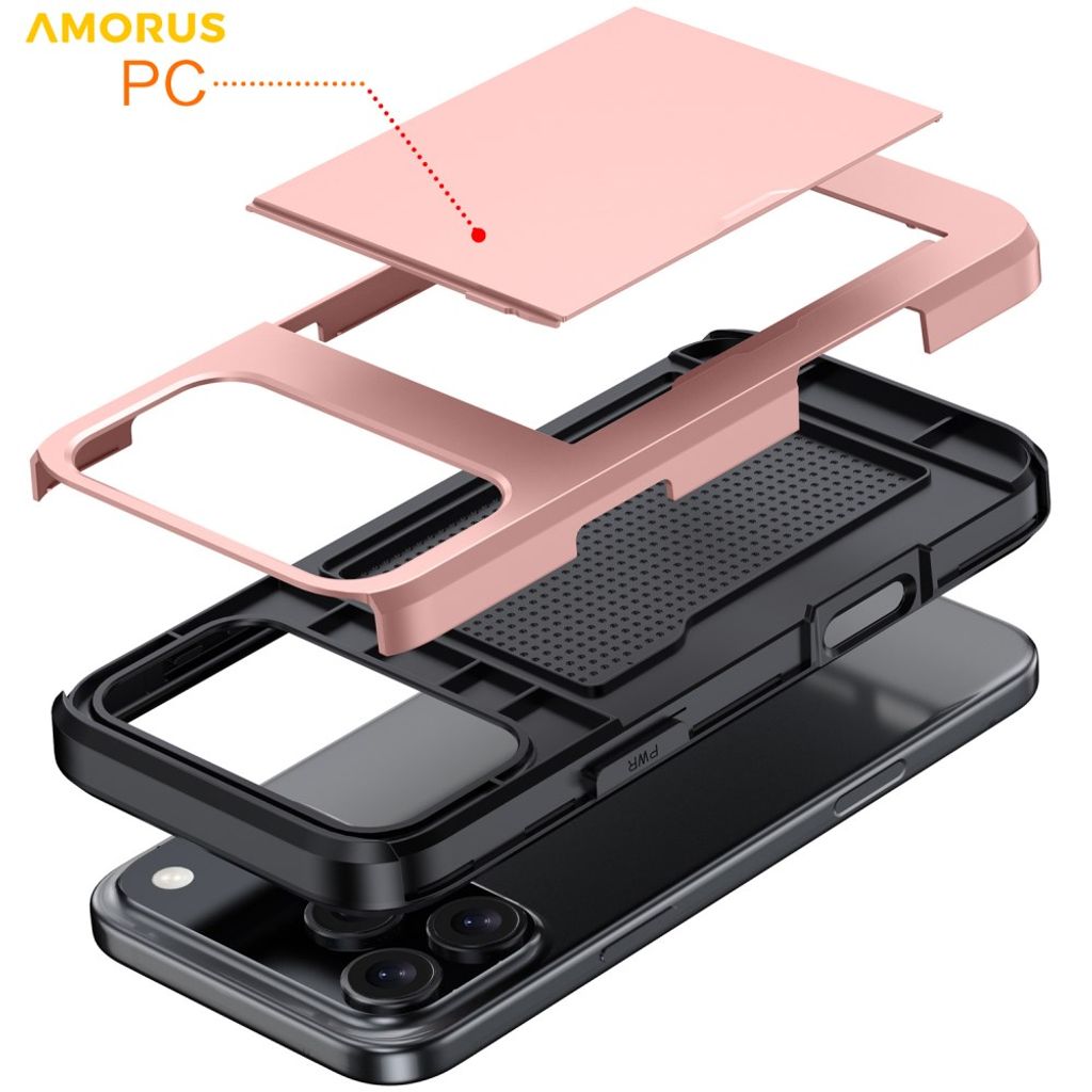 iPhone 18 Pro/17 Pro Kuori korttitaskulla - Hopea