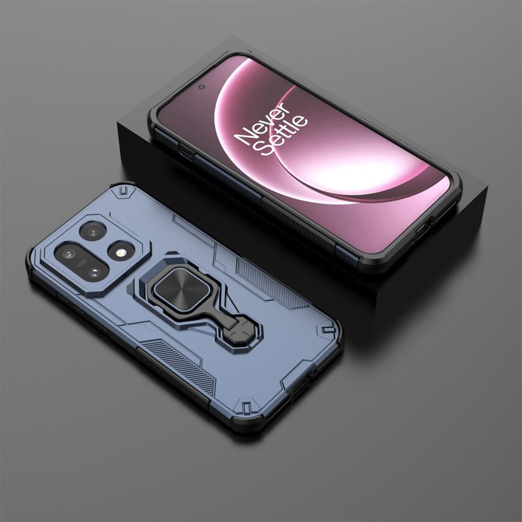 OnePlus 15 Cover med Roterbar Ring & Stativ - Mørkeblå