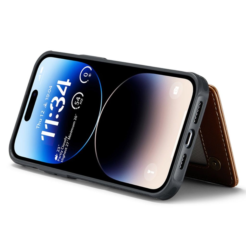 CASEME C22 iPhone 14 Pro Plånboksskal RFID-blockerande - Brun