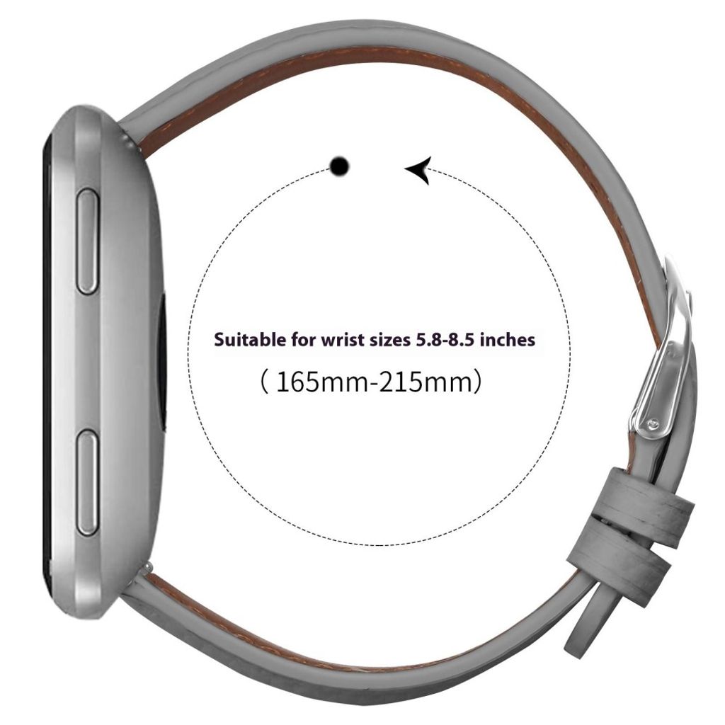 Fitbit Versa/Versa Lite/Versa 2 Urrem PU Læder – Grå