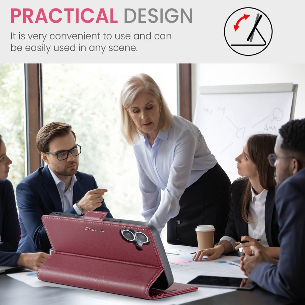 CASEME iPhone 16 Cover with Card Slots - Red