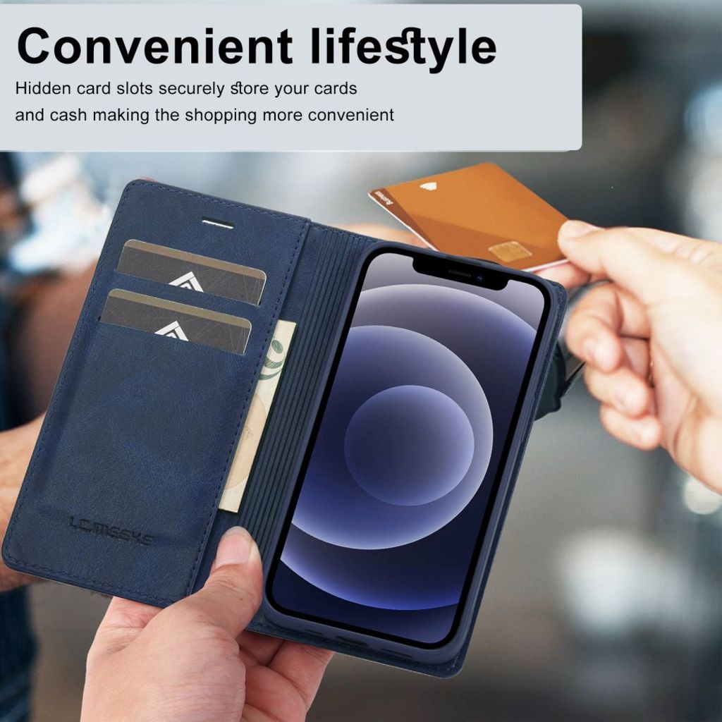 LC.IMEEKE iPhone 12 Mini Wallet Cover - Blue