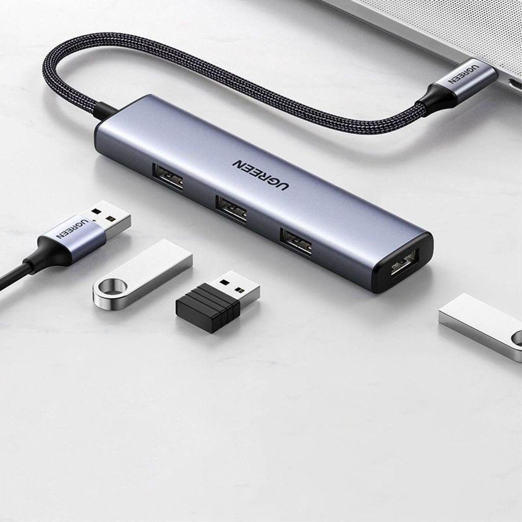 Ugreen HUB USB Type C splitter 4x USB 3.2 Gen 1 - sølv (CM473 20841)