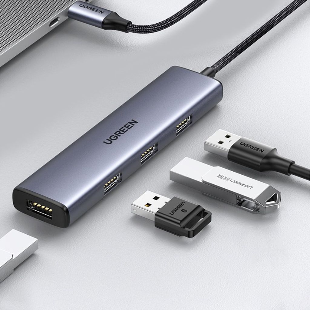 Ugreen HUB USB Type C splitter 4x USB 3.2 Gen 1 - sølv (CM473 20841)