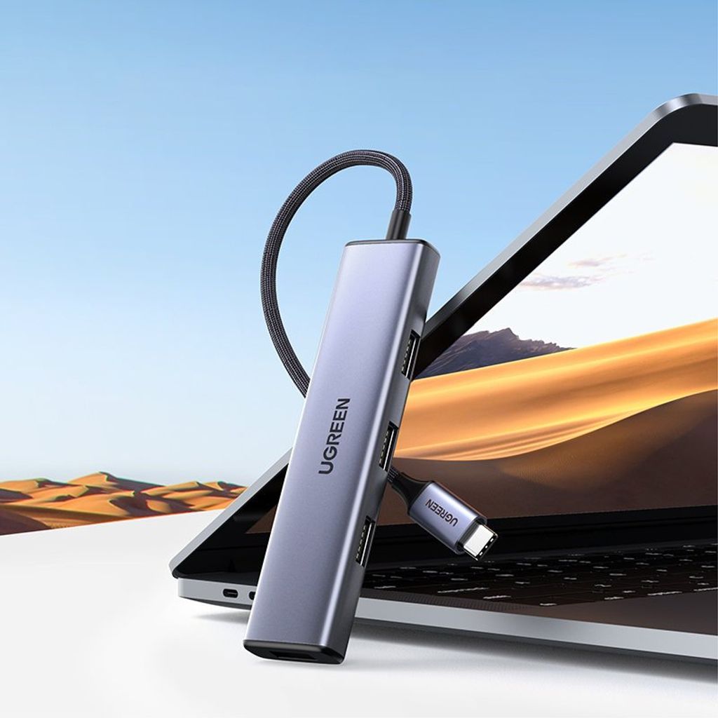 Ugreen HUB USB Type C splitter 4x USB 3.2 Gen 1 - sølv (CM473 20841)