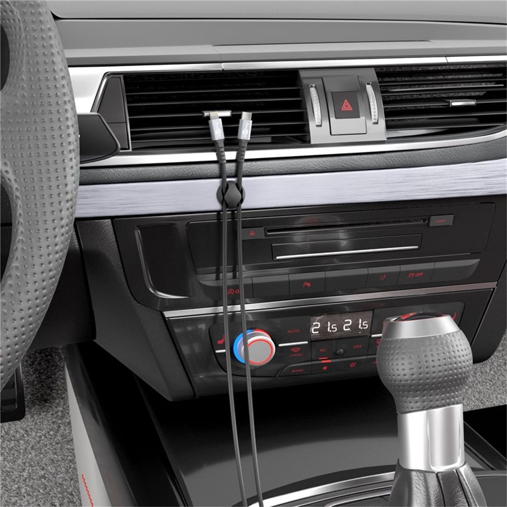 Goobay Kaapelin järjestäjä, 3 paikkaa, 4 kpl - Musta