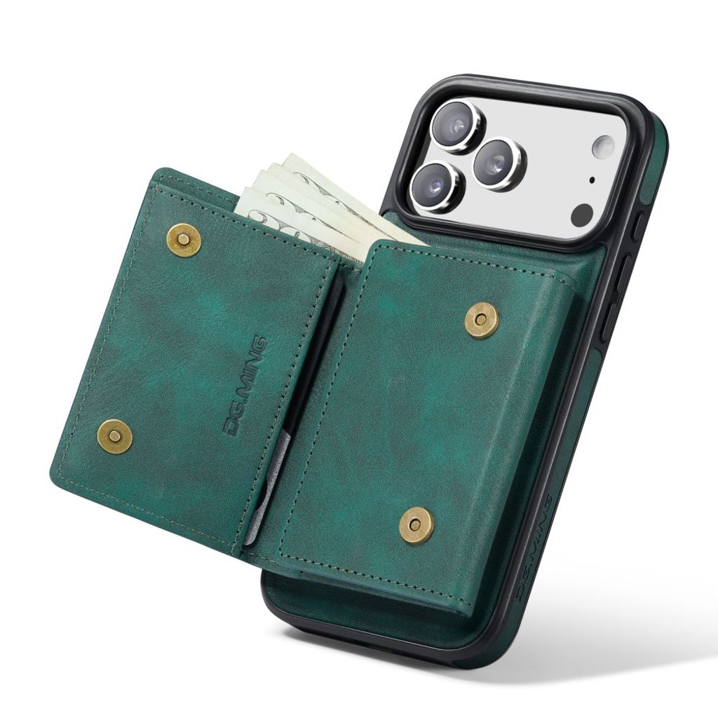 DG.MING iPhone 18 Pro/17 Pro Deksel med Magnetisk Lommebok - Grønn