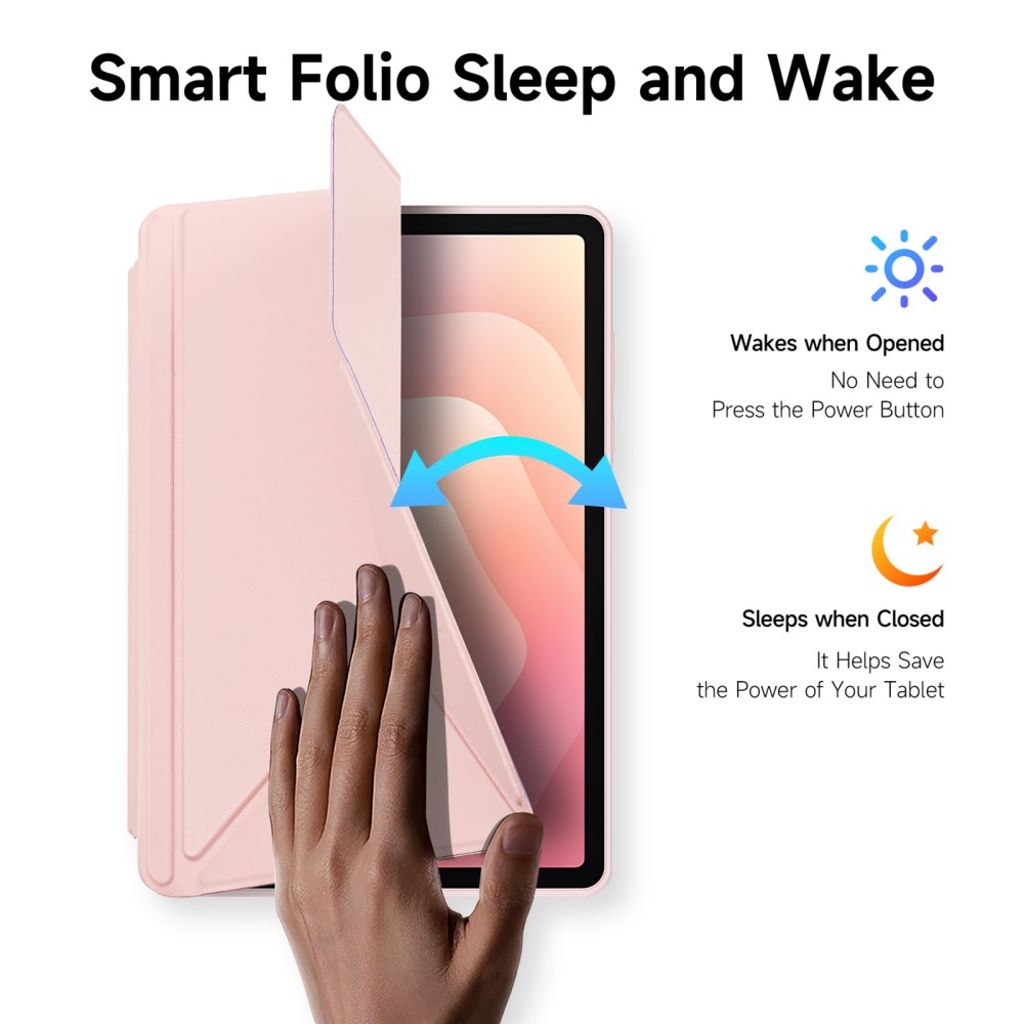 DUX DUCIS Samsung Galaxy Tab S11 kotelo origami-jalusta - Vaaleanpunainen