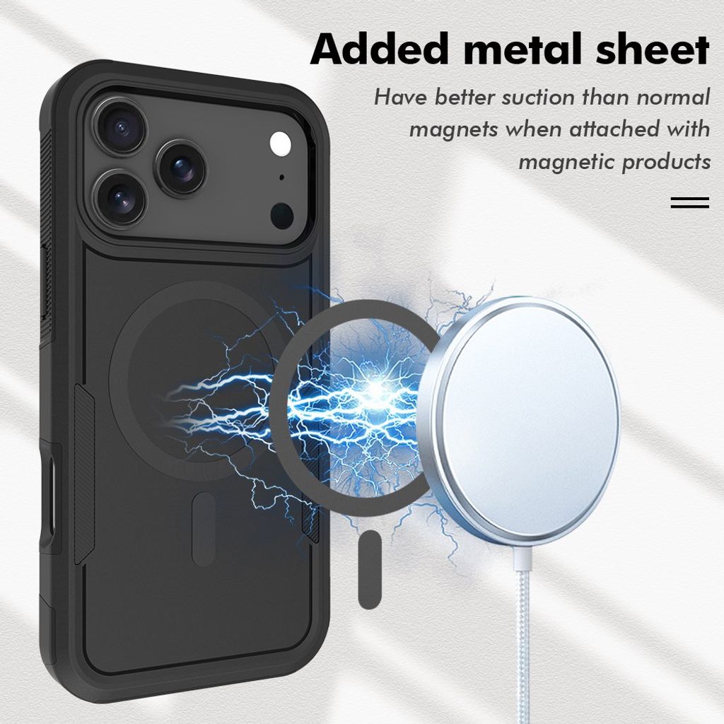 iPhone 17 Pro Max MagSafe Deksel Støtsikkert - Svart