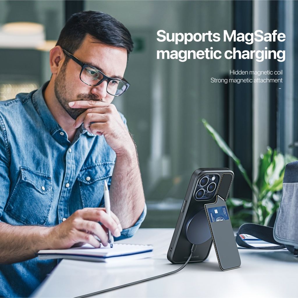 DUX DUCIS iPhone 14 Pro Max Magnetic Wallet Case - Black