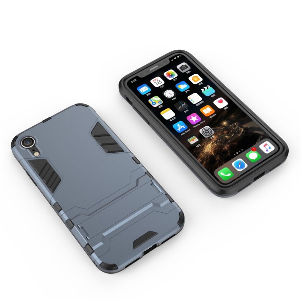 Cool Guard iPhone XR Skal med Stativ – Mörkblå