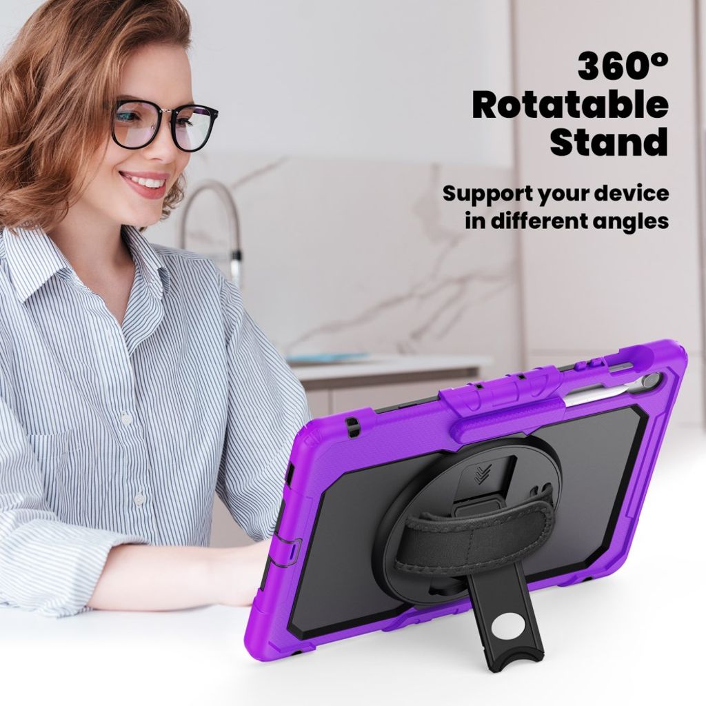 Samsung Galaxy Tab S10 FE Plus Case with Shoulder Strap - Purple