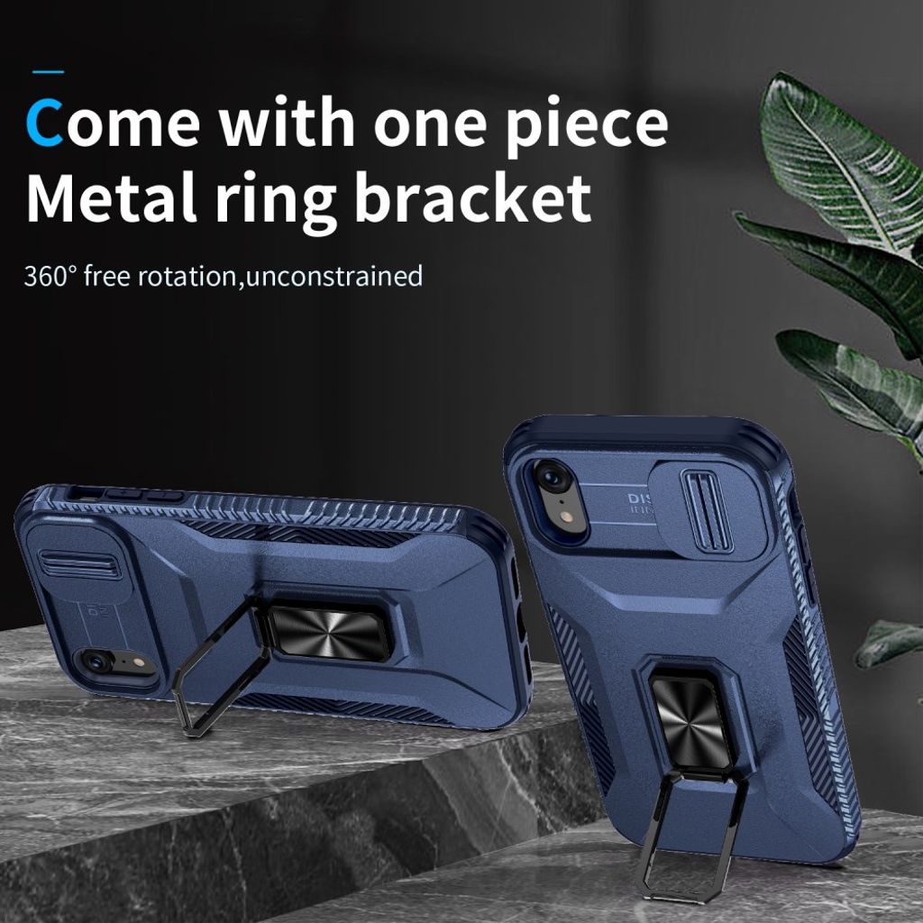 iPhone XR Skal Magnetisk Stativring - Blå