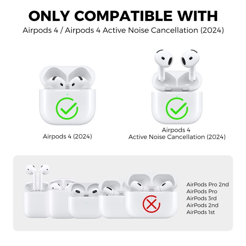AHASTYLE Apple AirPods 4 Skal Silikon Stötsäker - Svart