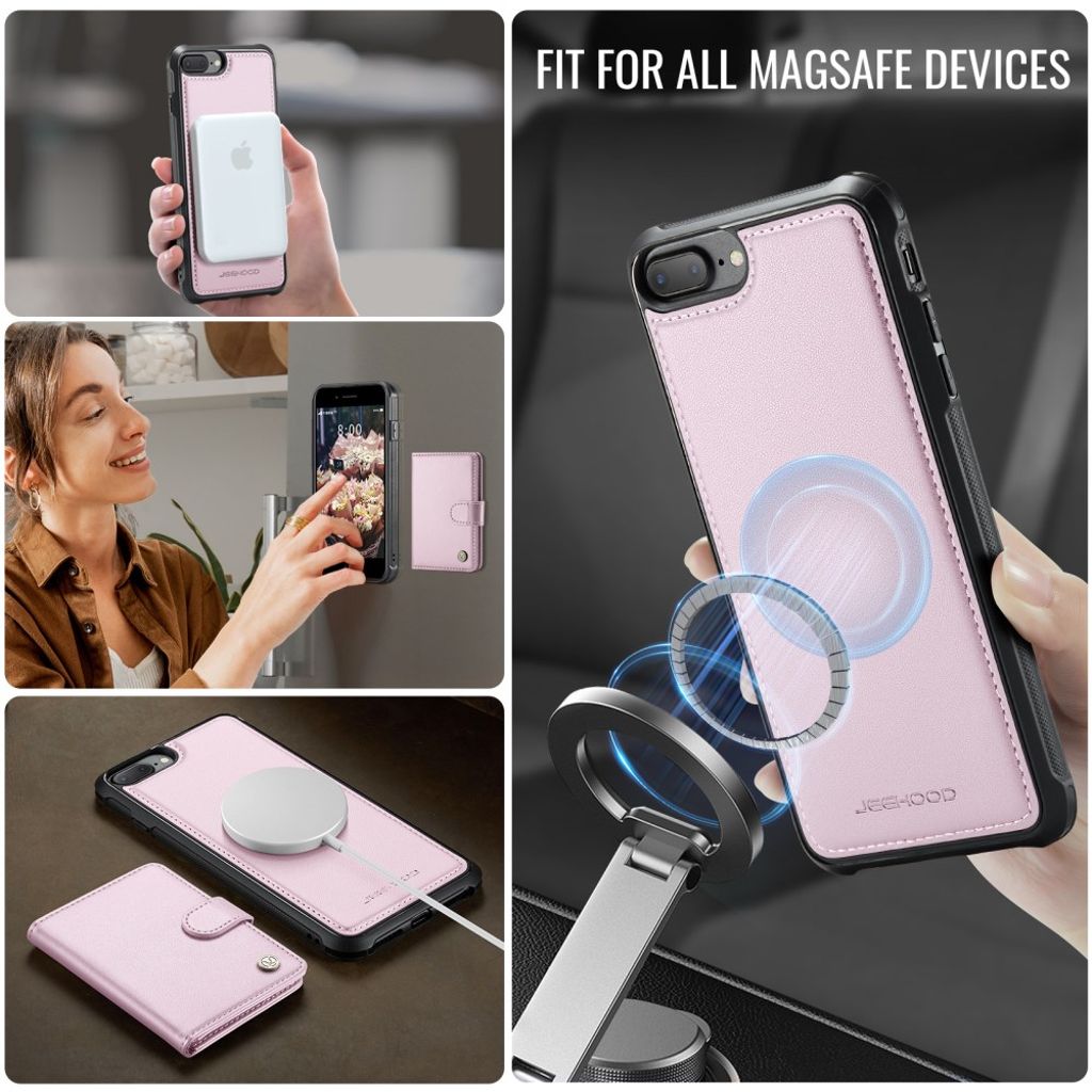 JEEHOOD iPhone 7 Plus / 8 Plus Kuori MagSafe - Vaaleanpunainen