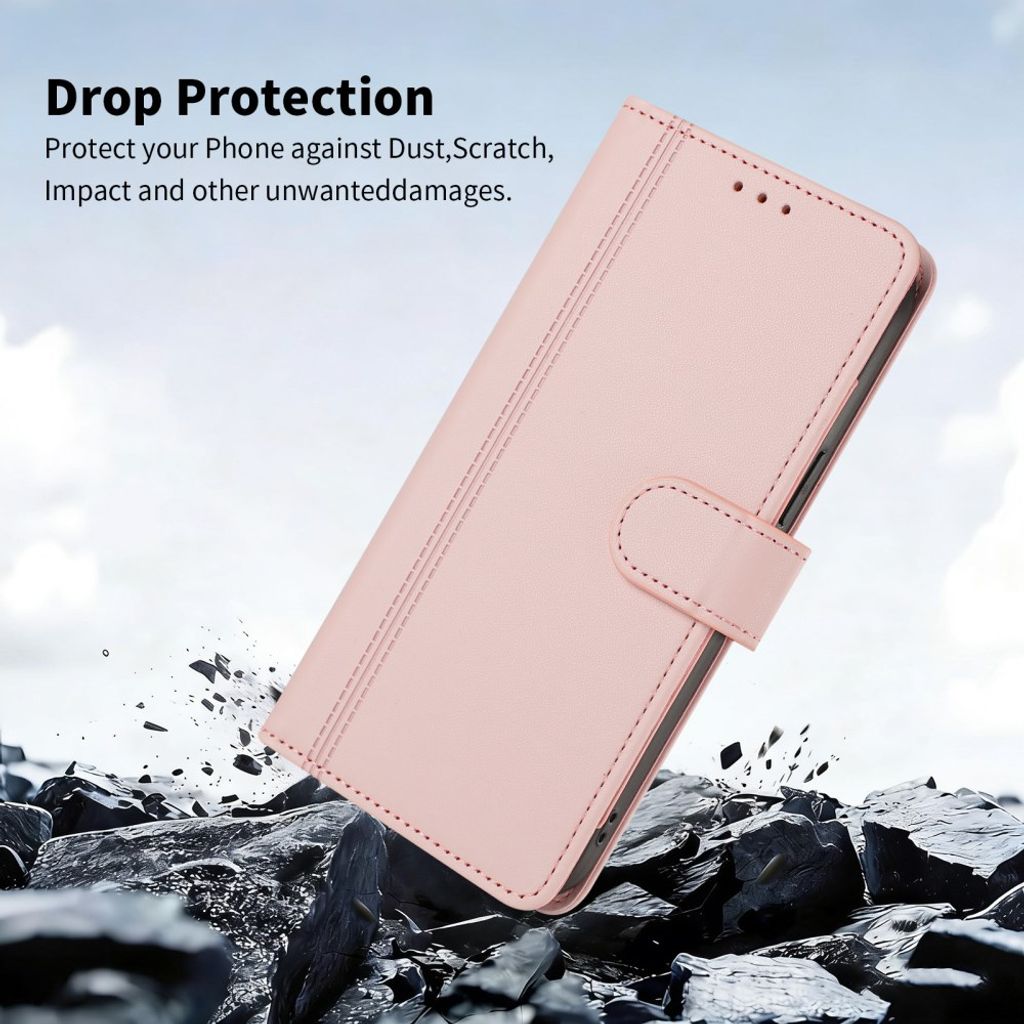 Xiaomi 17T Lompakkokotelo käsihihnalla - Vaaleanpunainen