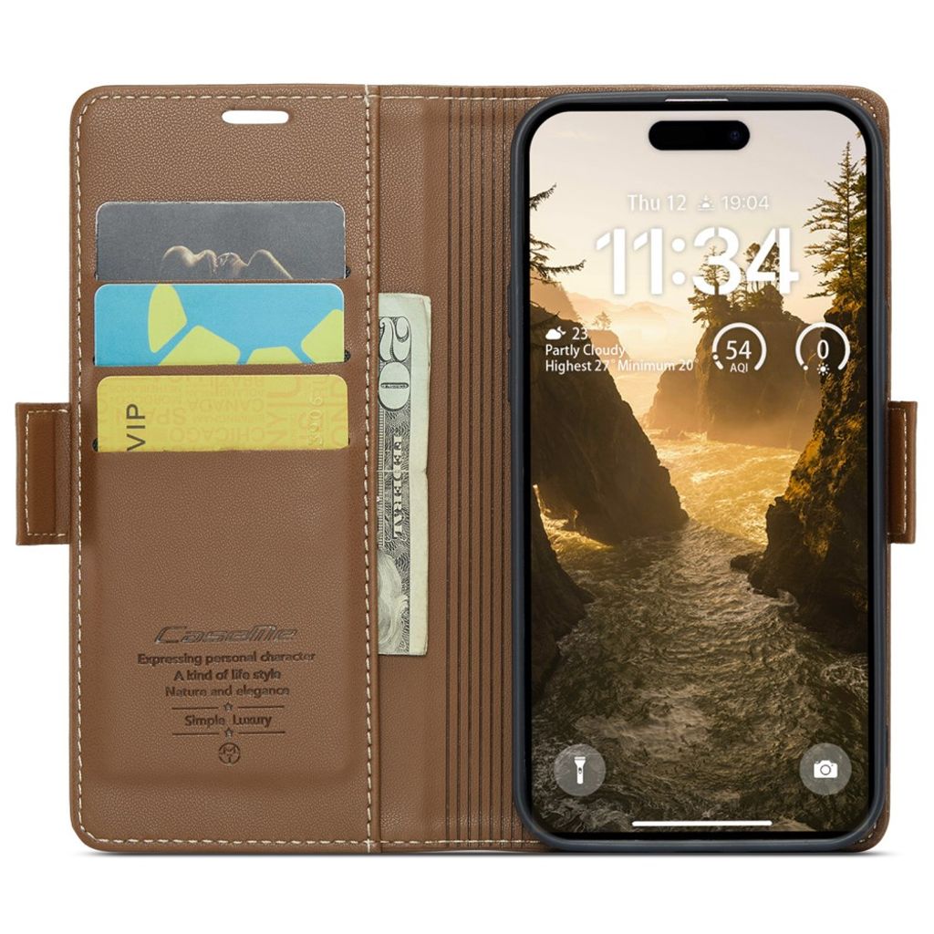 CASEME iPhone 16 Cover with Card Slots - Brown
