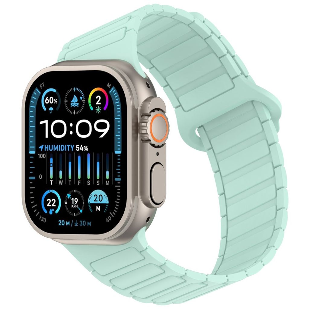 Apple Watch 42/41/40/38mm Klockarmband i Silikon Magnetisk Loop - Mint