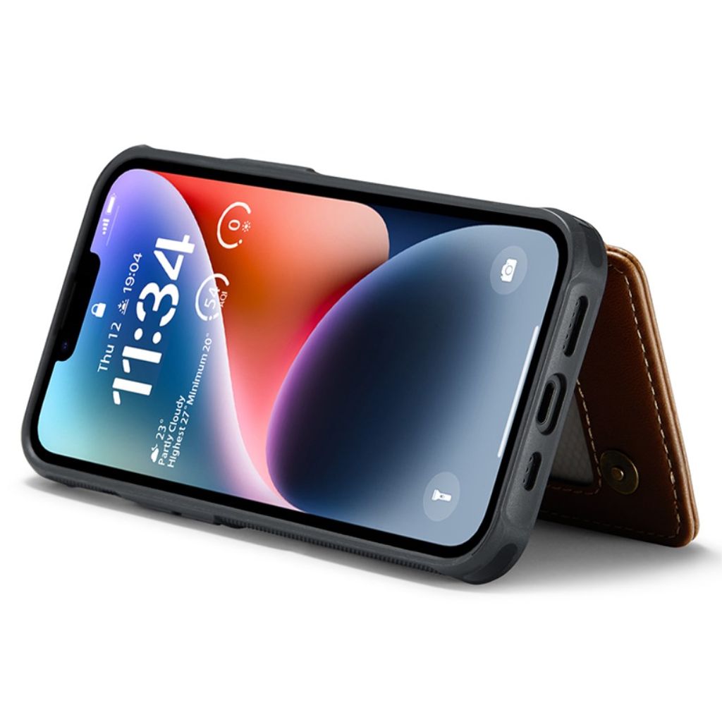 CASEME iPhone 14 Plus C22 RFID-estävä Lompakkokuori - Ruskea