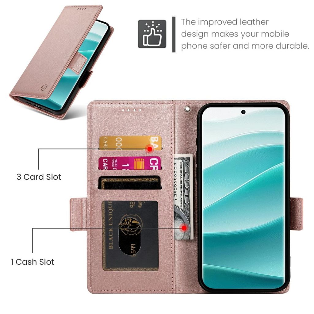 Xiaomi Redmi Note 15 ProPlus 5G Wallet cover - Rose Gold