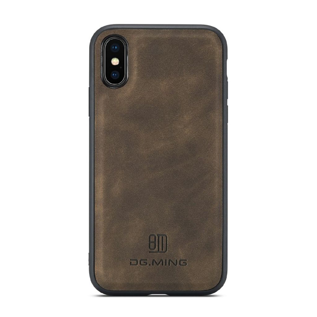 DG.MING iPhone X/XS Magneettinen Lompakkokuori Hybridikuori - Ruskea