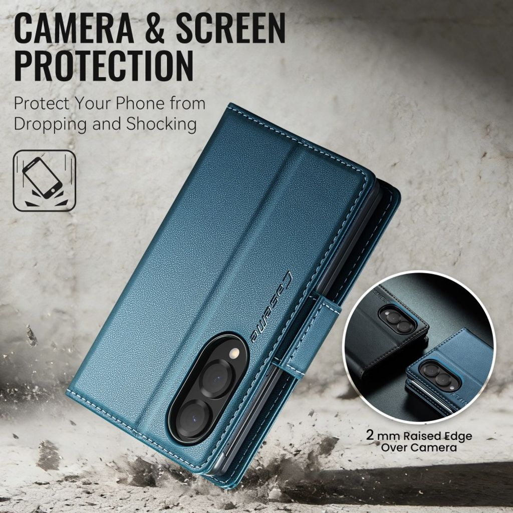 CASEME Samsung Galaxy Z Fold8 Flip Cover med RFID blokering - Blå