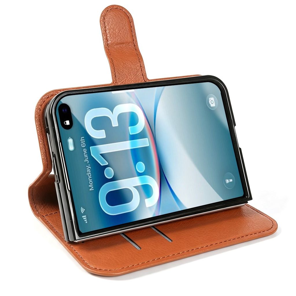 iPhone Duo Lompakkokotelo PU-nahka - Ruskea