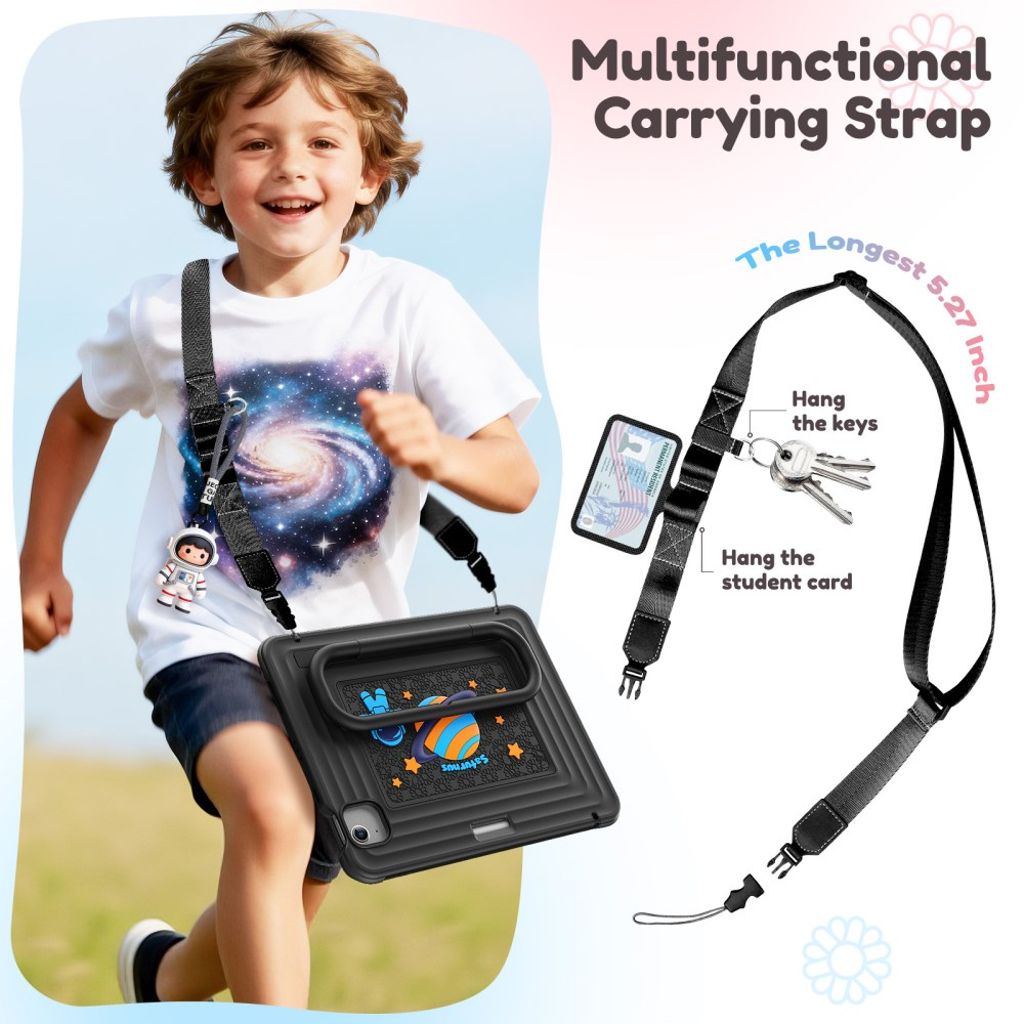 Lasten kuori jalustalla iPad Airille/Prolle 11" - musta