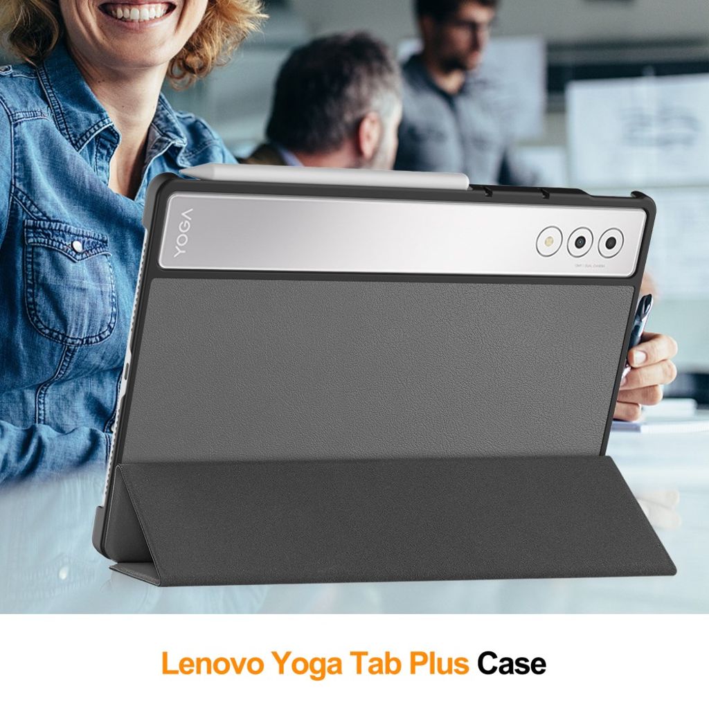 Lenovo Yoga Tab Plus Kotelo, jalusta - harmaa