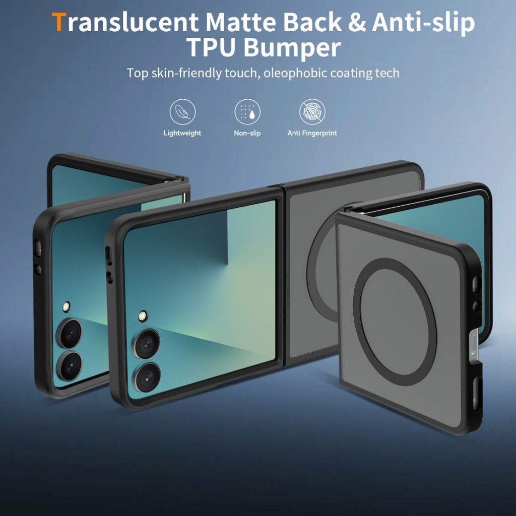 Samsung Galaxy Z Flip8 MagSafe kuori akryylitakalla - Musta