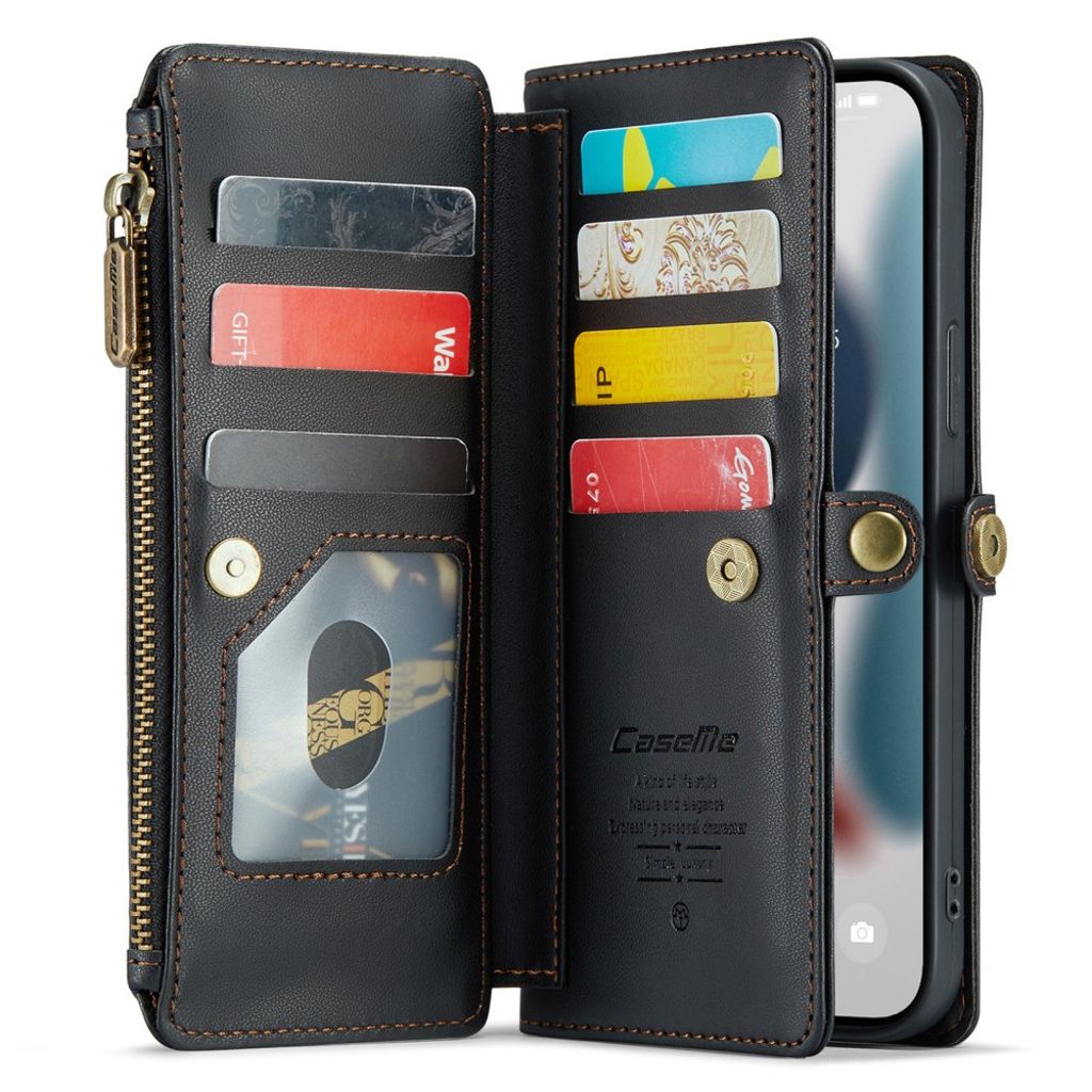 CASEME iPhone 13 Pro Max Lompakkokotelo Korttipaikoilla - Musta