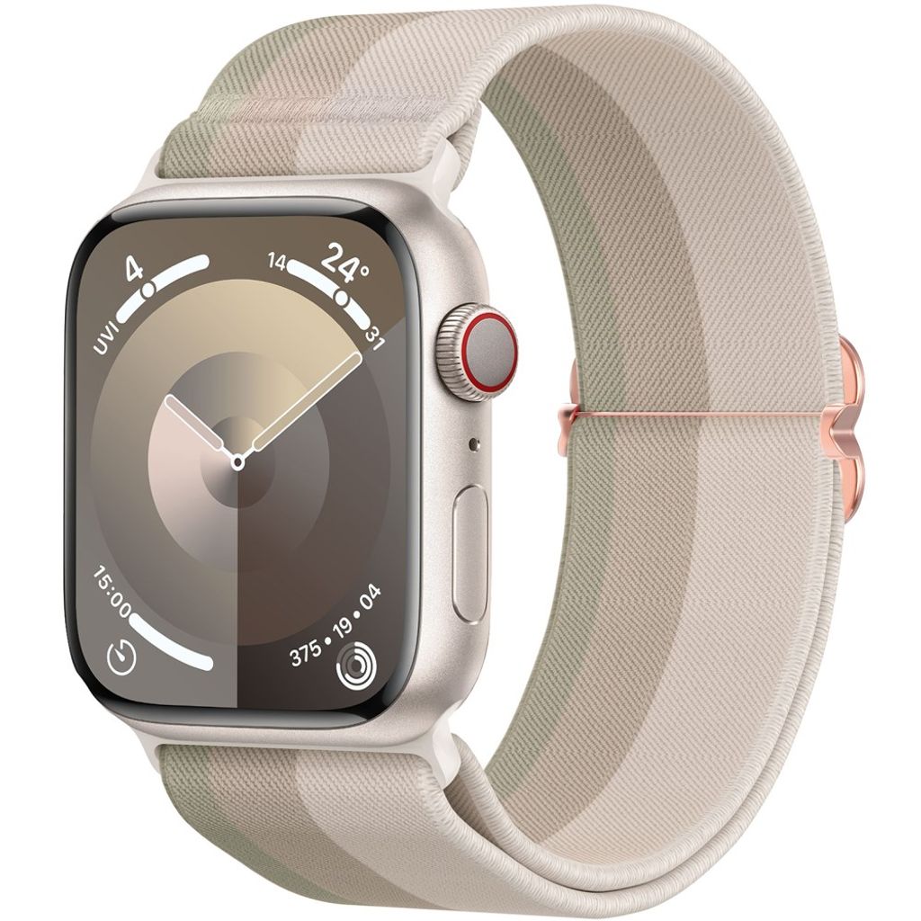 AHASTYLE WE26 Apple Watch 49 / 46 / 44 / 42mm Punottu nailoninen kellonranneke - Beige
