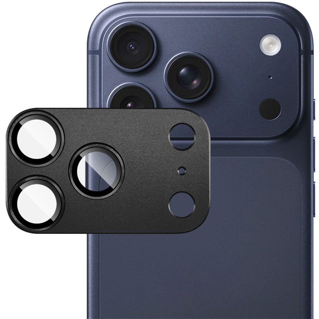 IMAK iPhone 18 Pro Max Linssinsuoja Karkaistusta Lasista ja Metallista - Harmaa