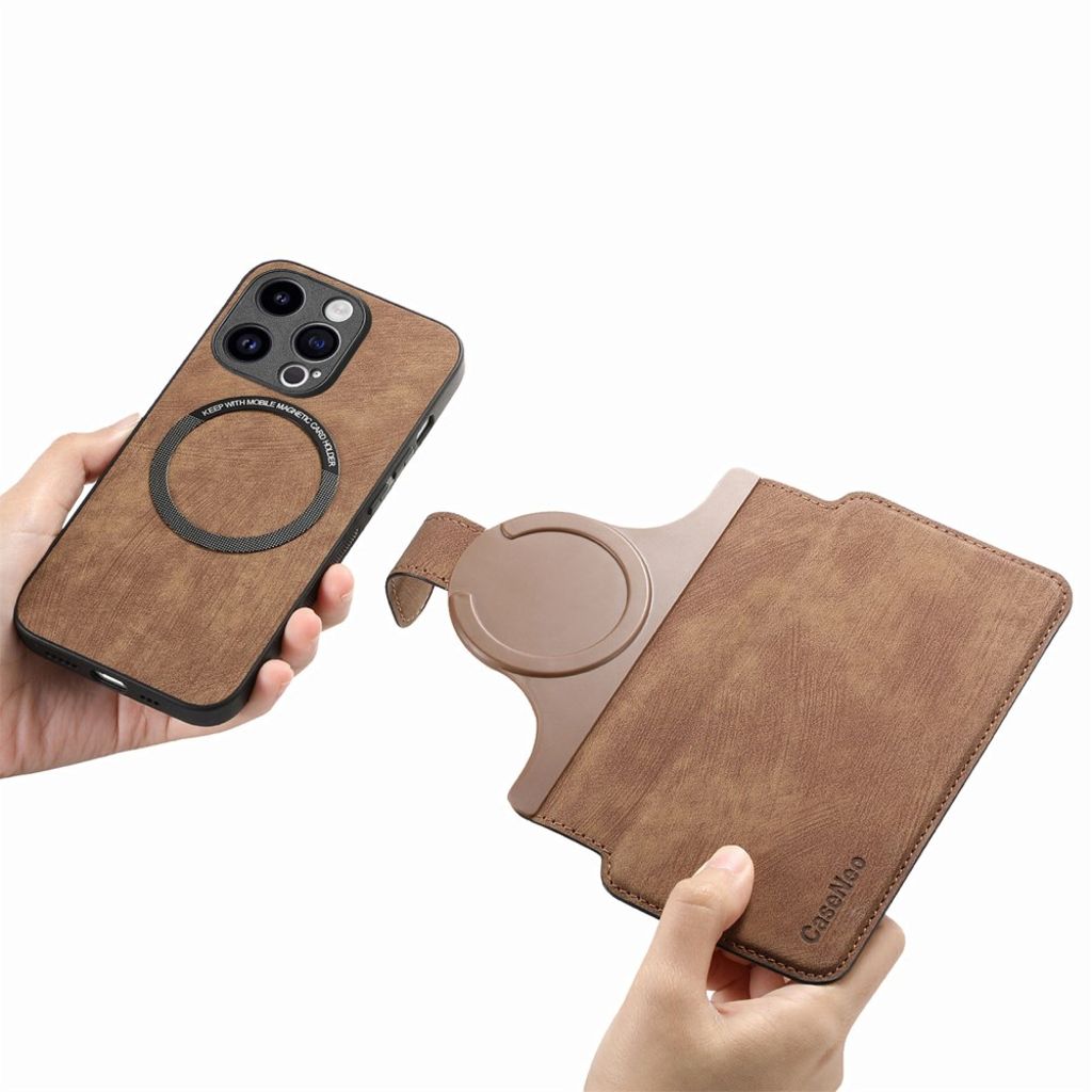 CASENEO iPhone 13 Pro Max Lompakkokotelo Irrotettavalla lompakolla – Ruskea