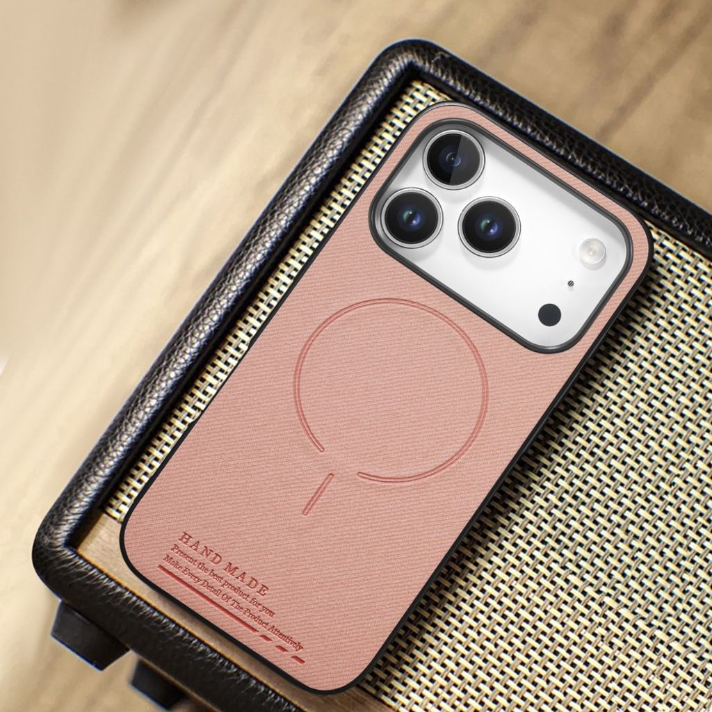 iPhone 17 Pro Max MagSafe-cover med tekstil-look - lyserød