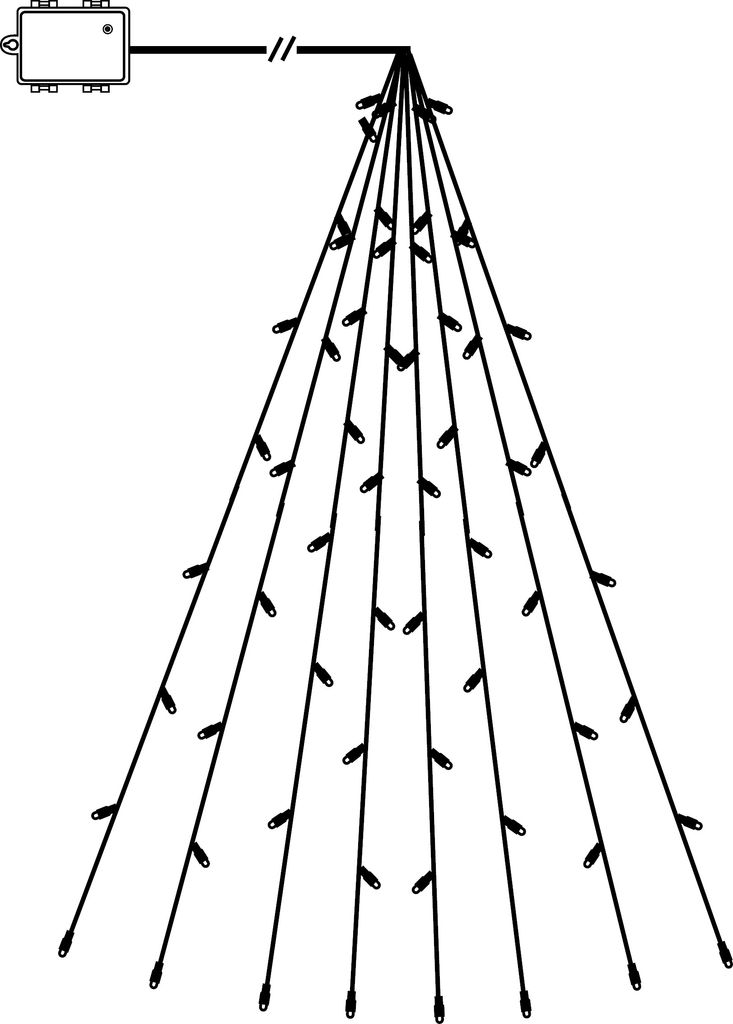 LED lyskæde BATTERI / 64 LED MULTIFARVEDE / 2,7m / BATTERI / TIMER – Indendørs/udendørs